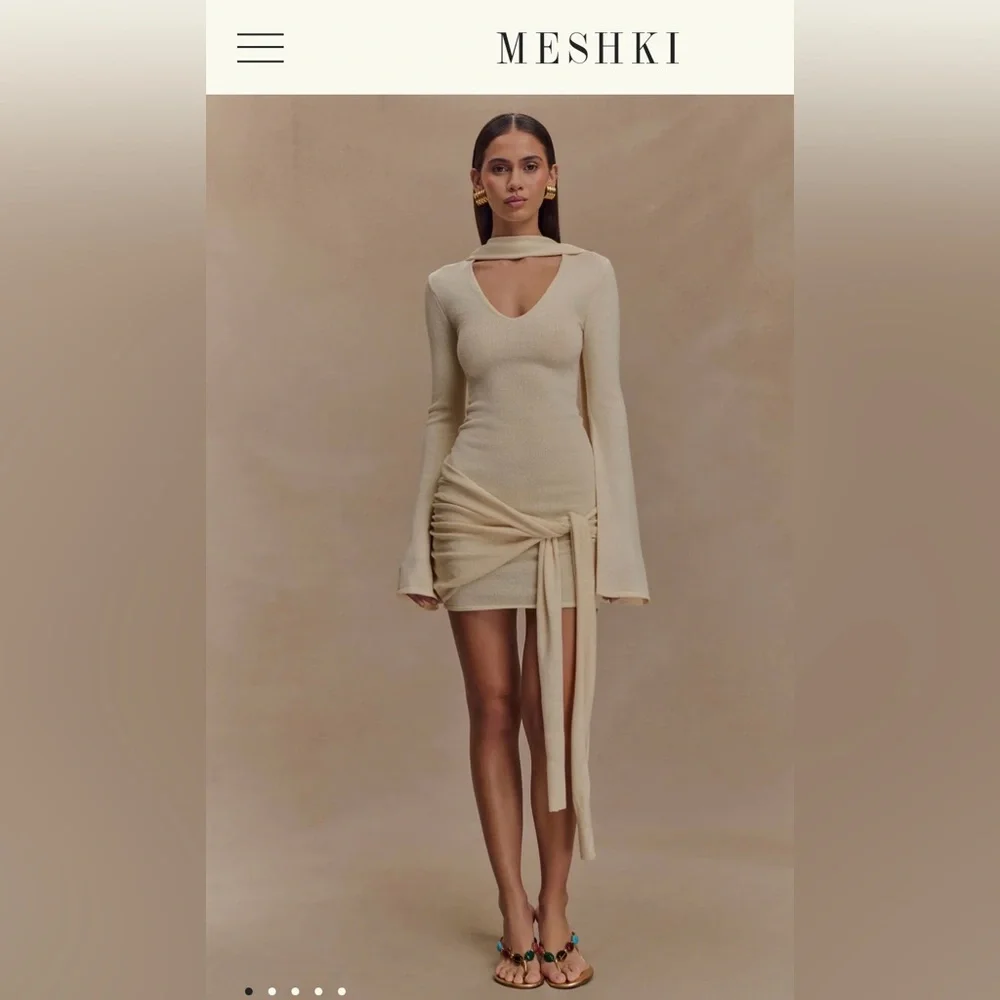 Meshki Taron Knit Mini Dress With Scarf - Picture 1 of 4
